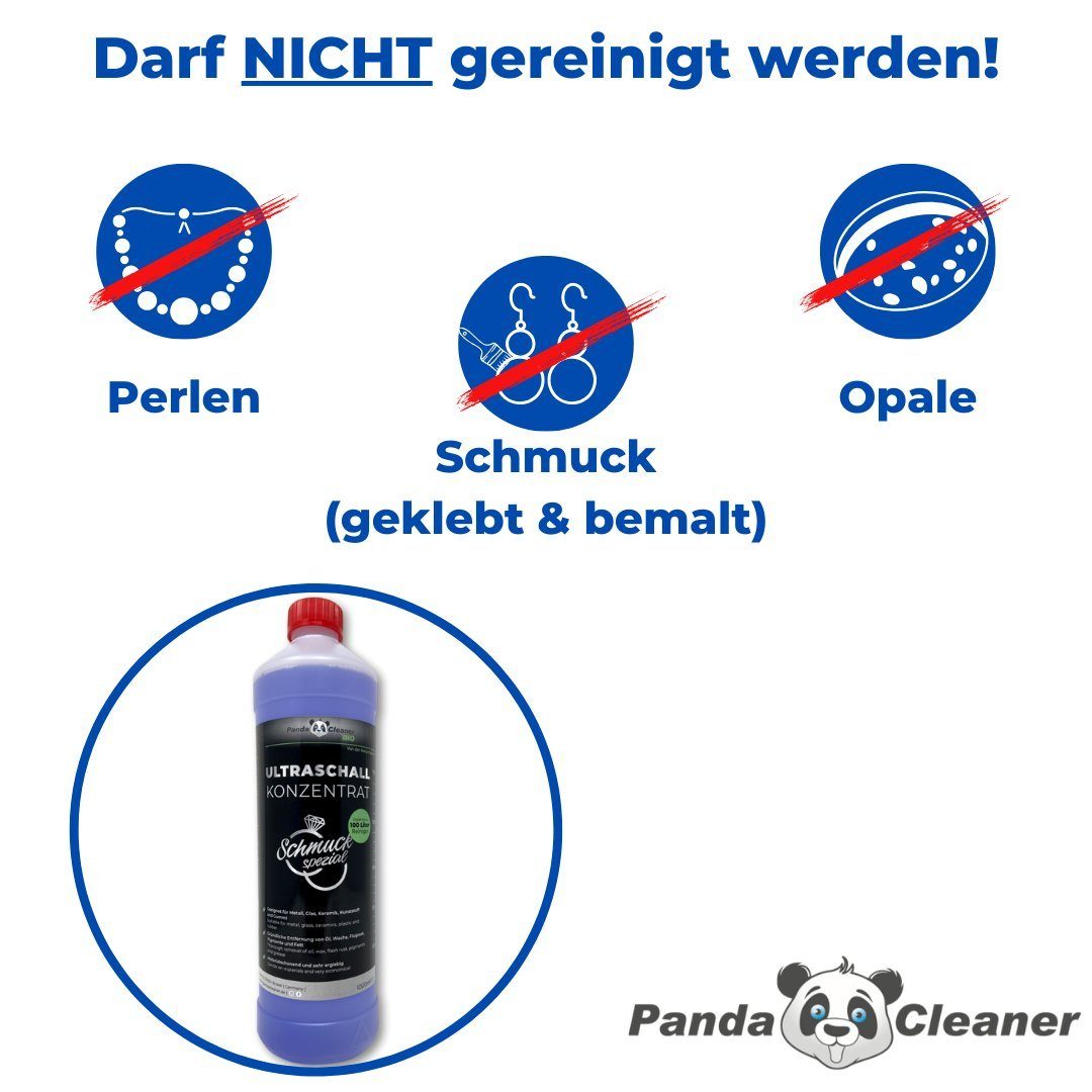 PandaCleaner Ultraschallreiniger - Schmuck-Reinigungsmittel - Für Ultraschallbad Reinigungskonzentrat (1-St. 1l)