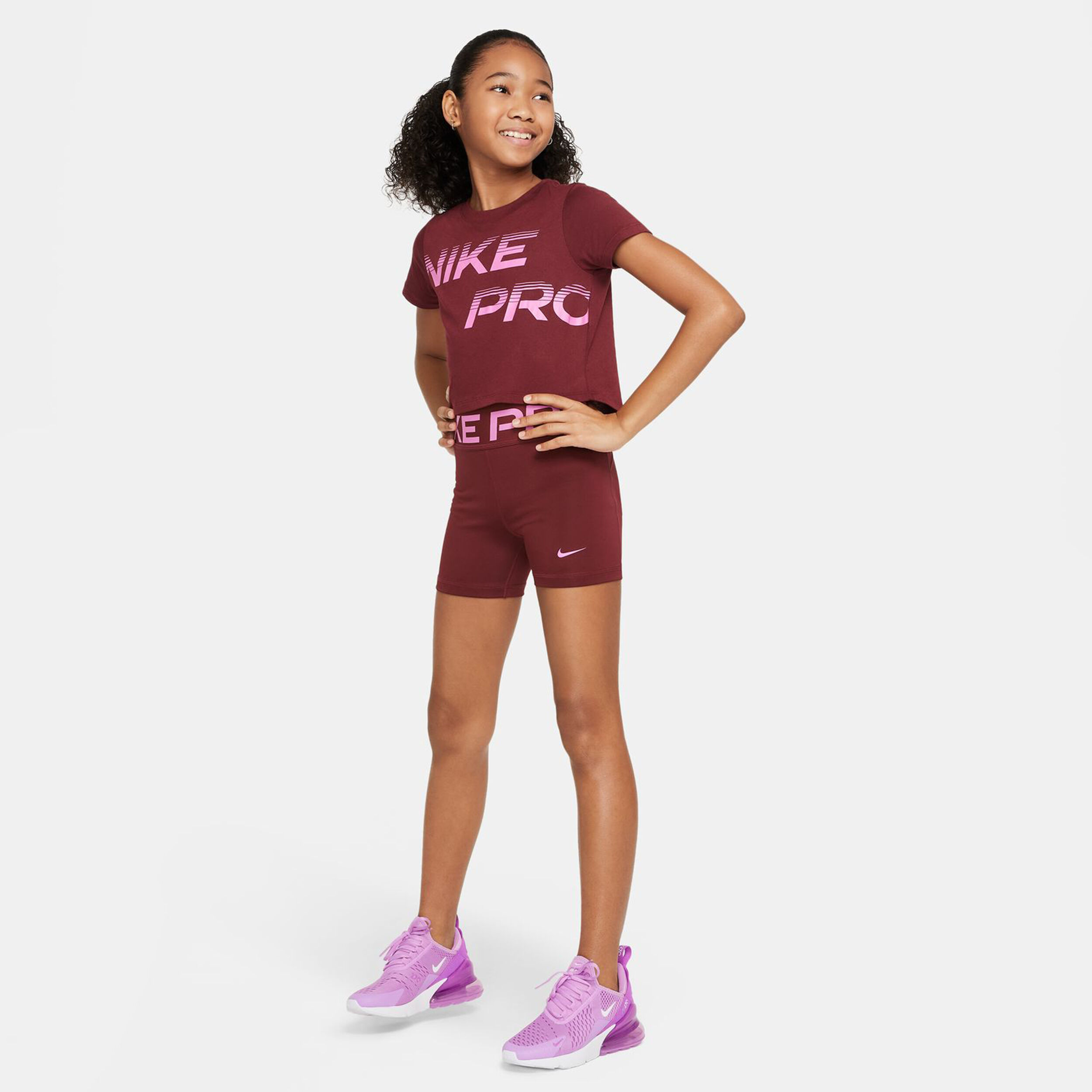 Dri-Fit Shorts Mädchen - Dunkelrot
