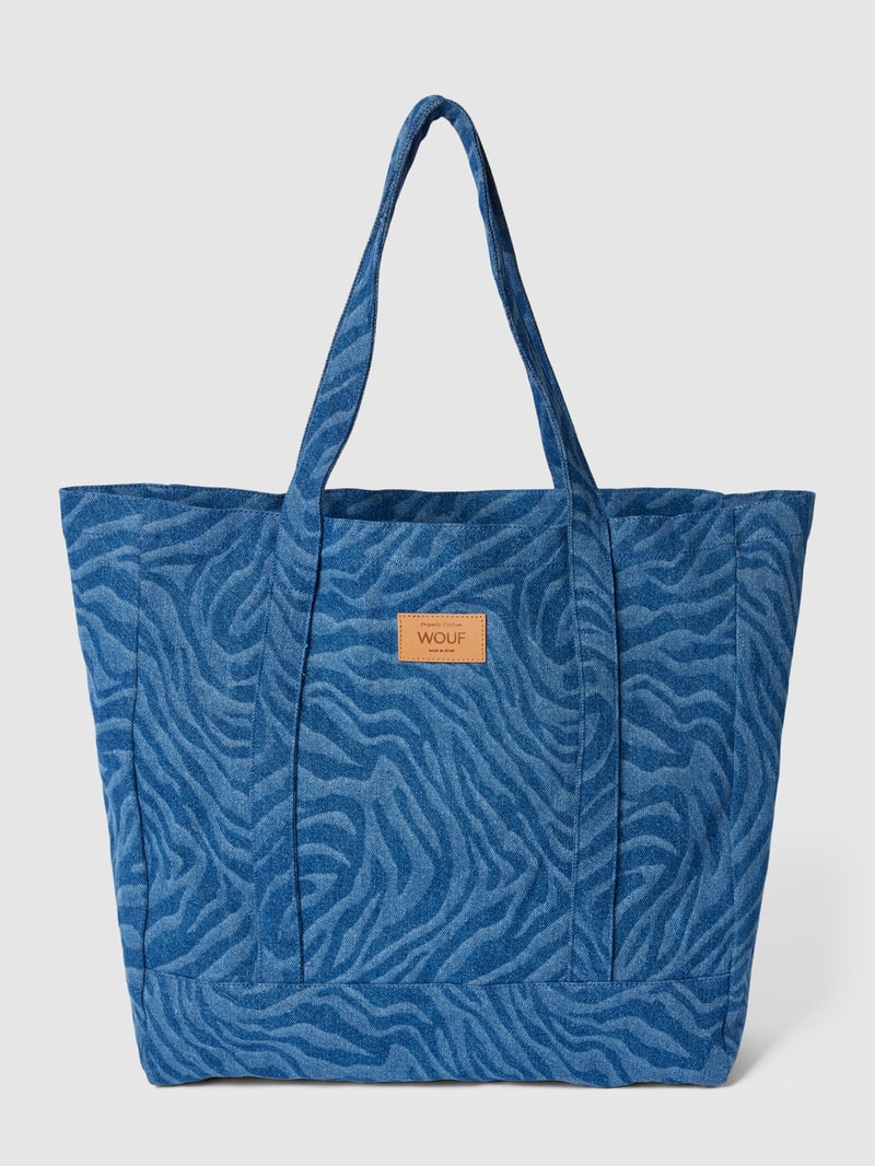 Tote Bag mit Allover-Muster Modell 'Sierra' in jeans