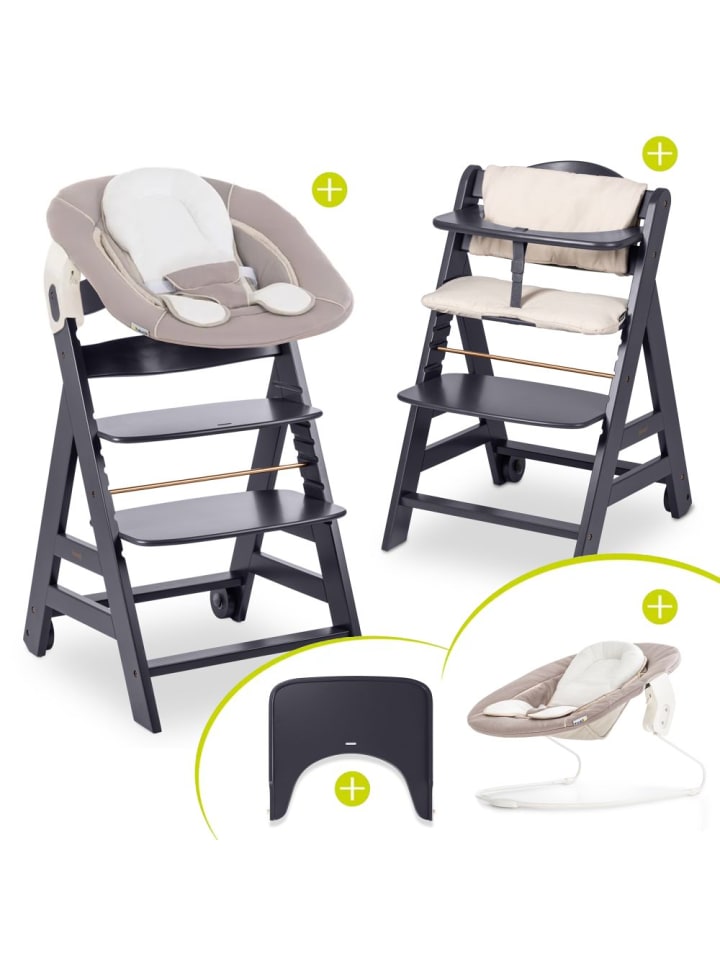 Hauck Beta Plus Dark Grey 5-tlg. Newborn Set - Hochstuhl in grau,beige günstig kaufen onesize