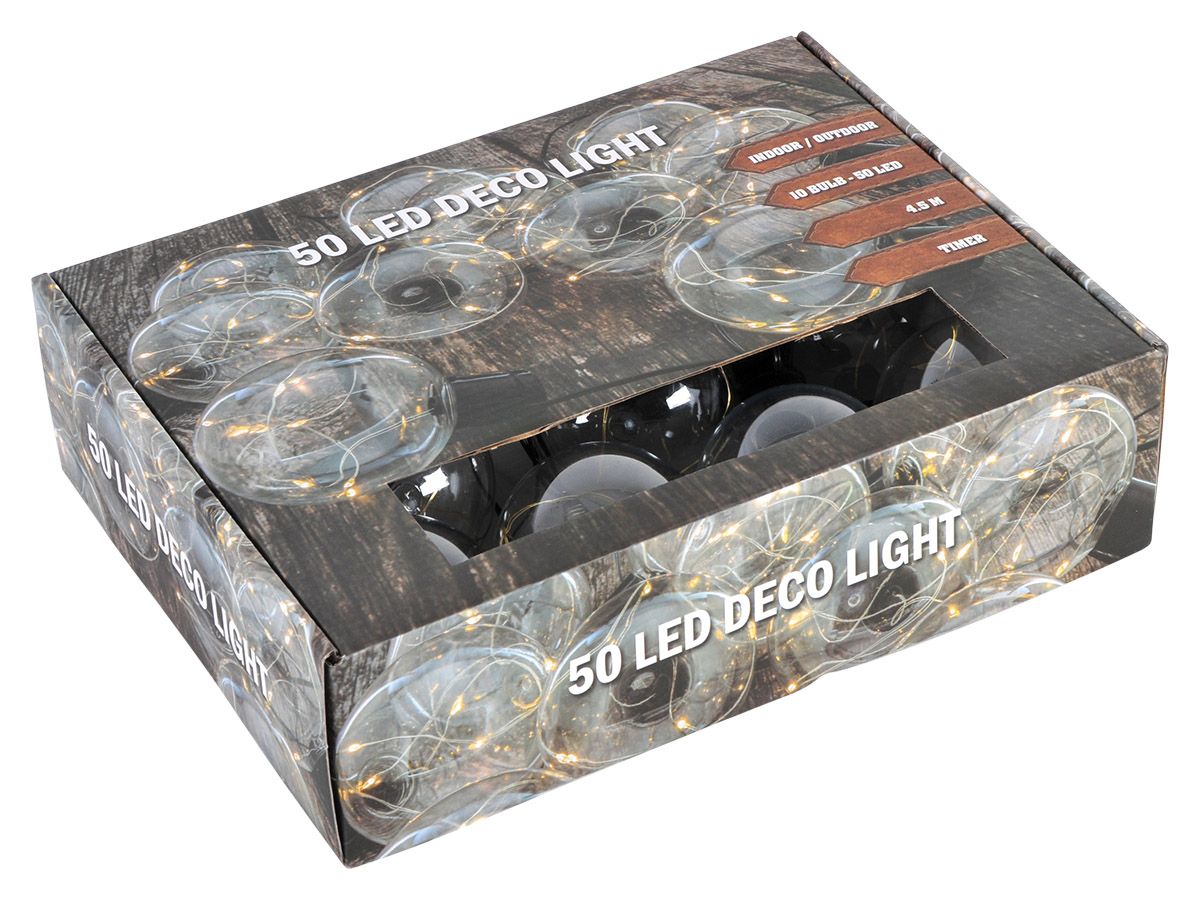 50 LED Deco Light transparente Partybeleuchtung