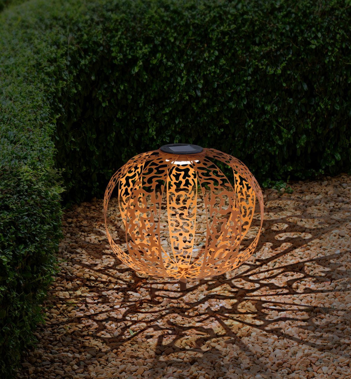 Globo Lighting - SOLARLEUCHTE METALL ROSTFARBEN, 1XLED - Solarleuchte Metall rostfarben, LED