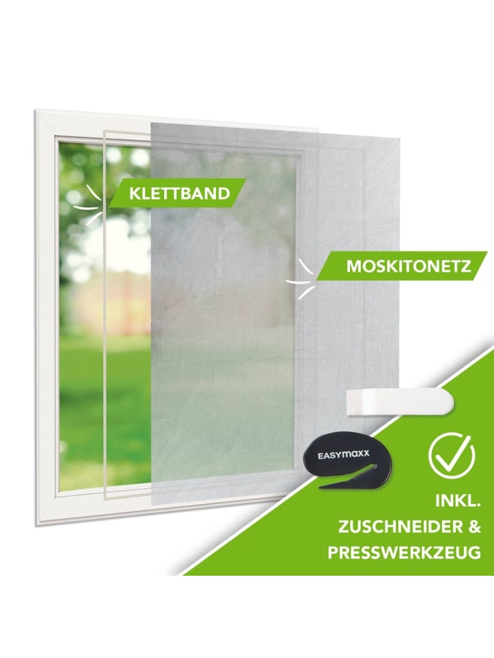 EASYmaxx EASYmaxx Fenster Moskitonetz mit Klettverschluss - 130x150cm - Schwarz günstig kaufen onesize