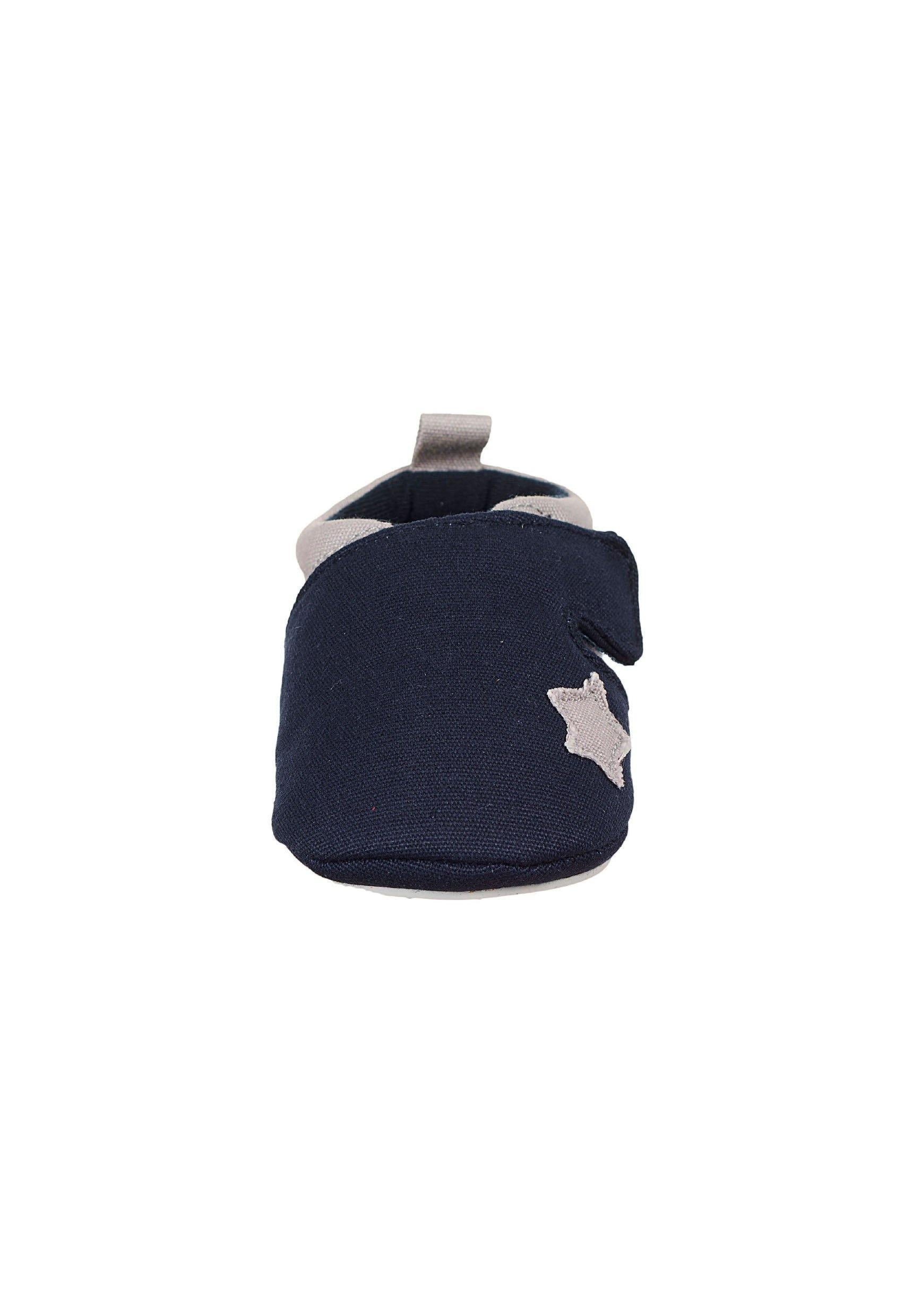 Baby Krabbelschuh aus Canvas mit Applikation Stern