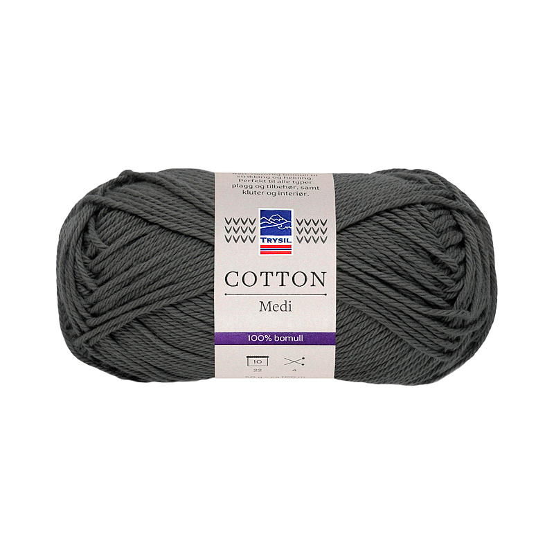Trysil Cotton Medi garn bomull 100% bomull, mørk grå