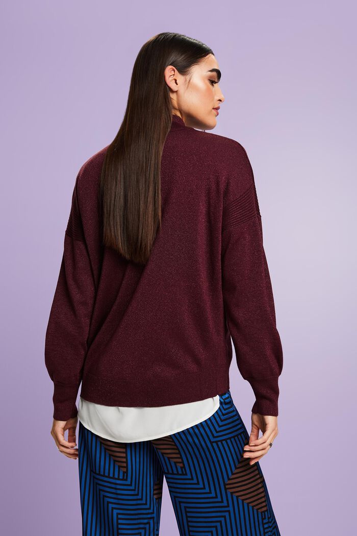 Glitzer-Pullover mit Stehkragen