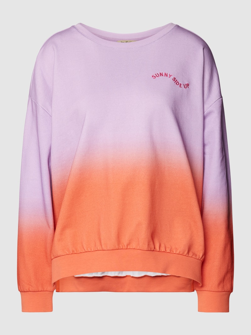 Sweatshirt aus Baumwolle mit Statement-Stitching in pink