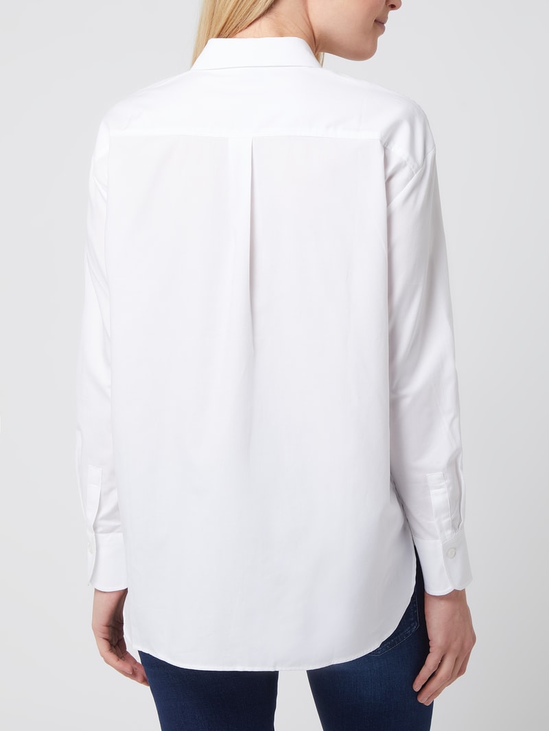 Oversized Bluse aus Baumwolle in weiß