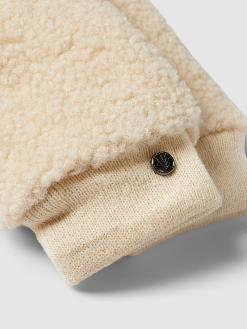 Handschuhe mit Teddyfell in beige
