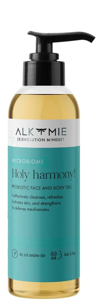 Alkmie Holy Harmony probiotinis veido ir kūno prausimosi gelis, 150 ml