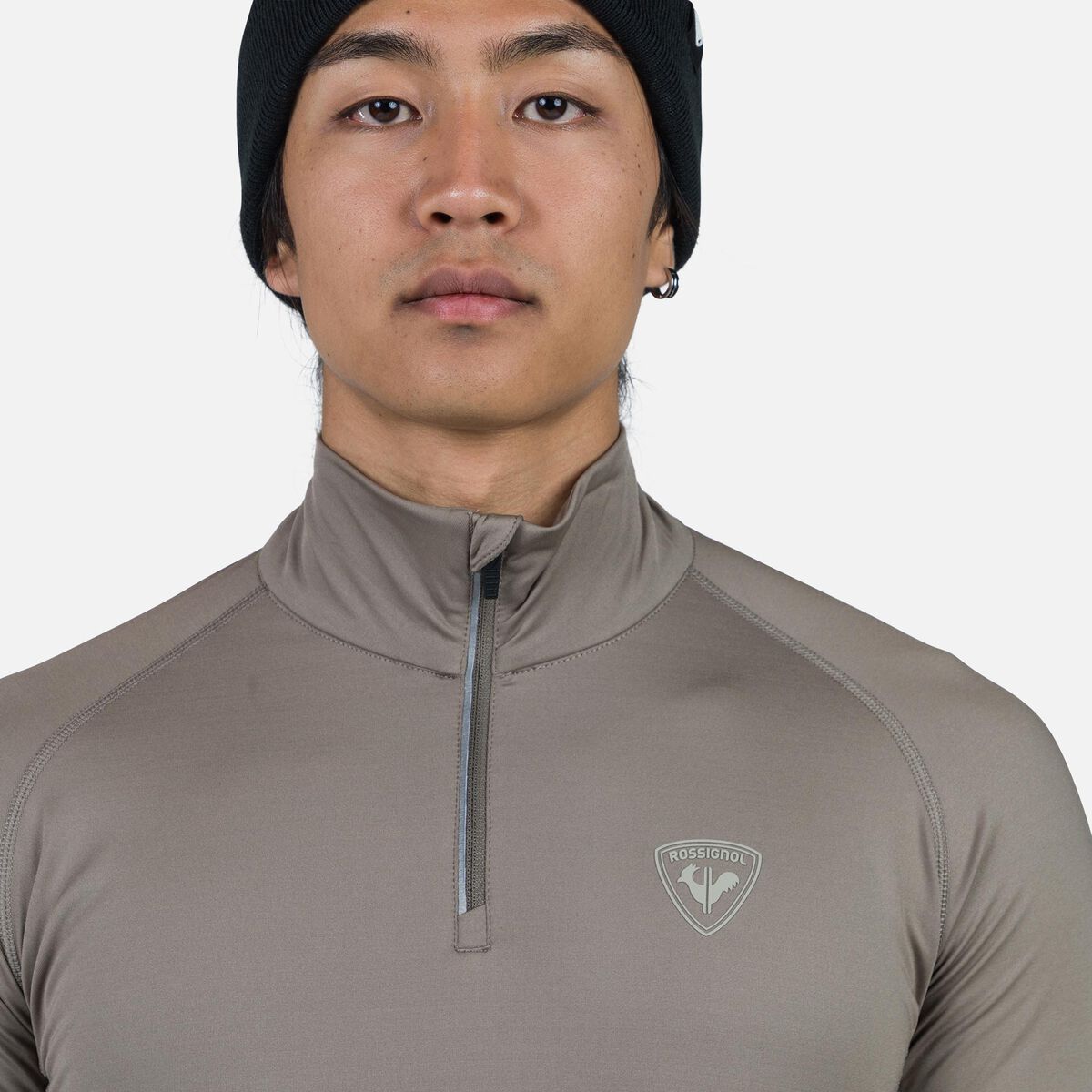 Herren-Baselayer-Oberteil mit halbem Reißverschluss