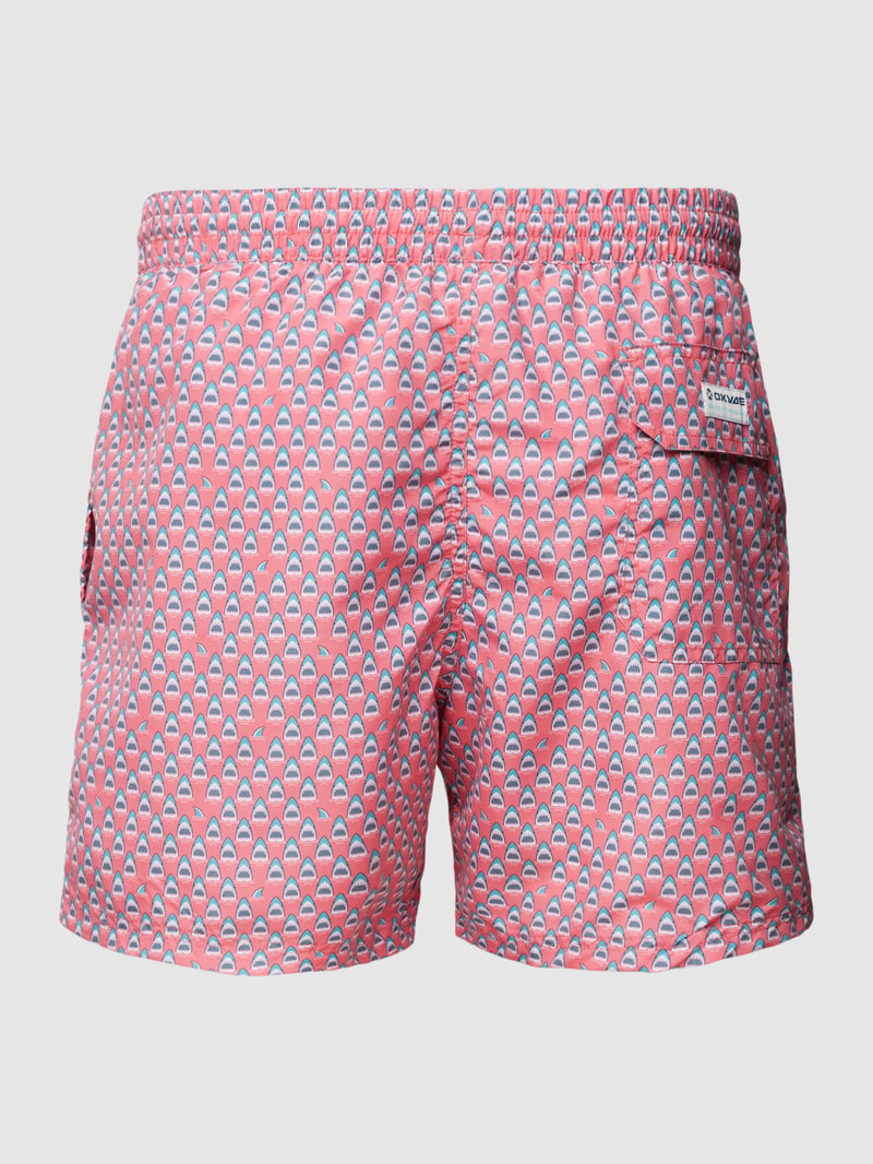 Badehose mit Allover-Muster in koralle