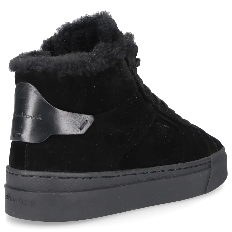 Santoni - Sneaker high 60943 Veloursleder - schwarz