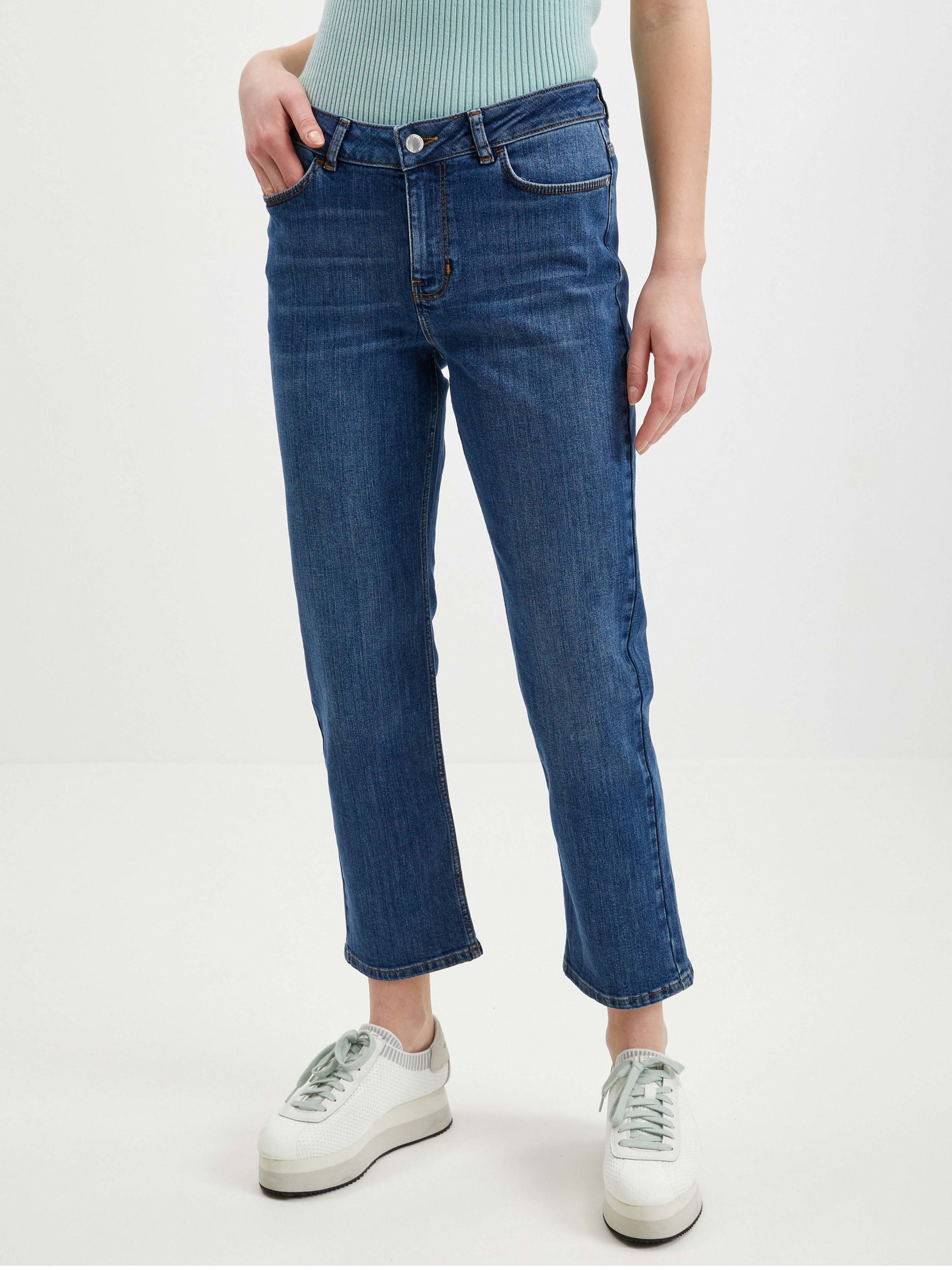 Dunkelblaue Damenjeans mit gerader Passform ORSAY