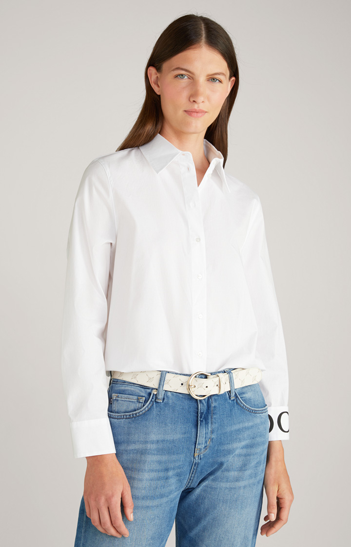 Long-Bluse in Weiß