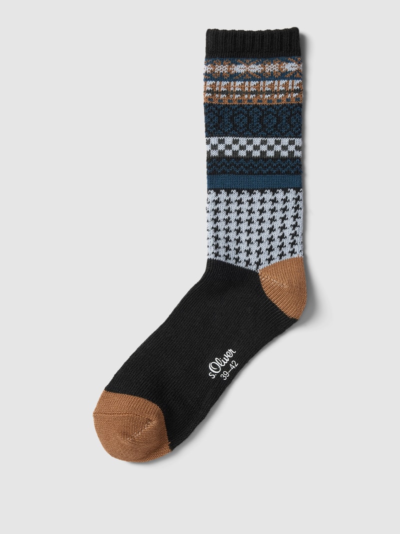 Socken mit Allover-Muster Modell 'Hygge' im 2er-Pack in anthrazit