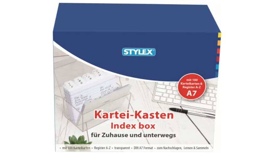 STYLEX Karteikasten DIN A7
