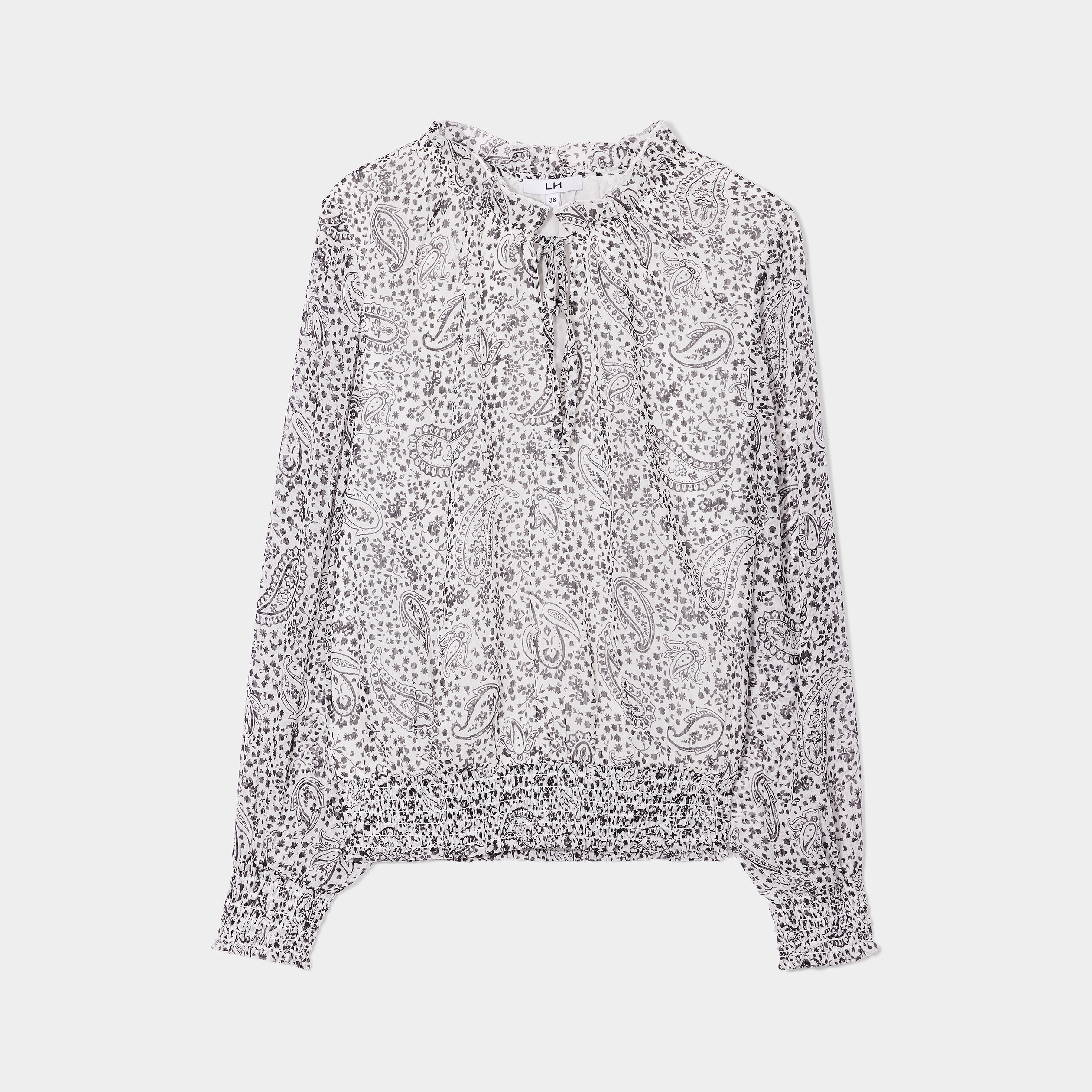 Blouse manches longues col montant ecru femme | La Halle