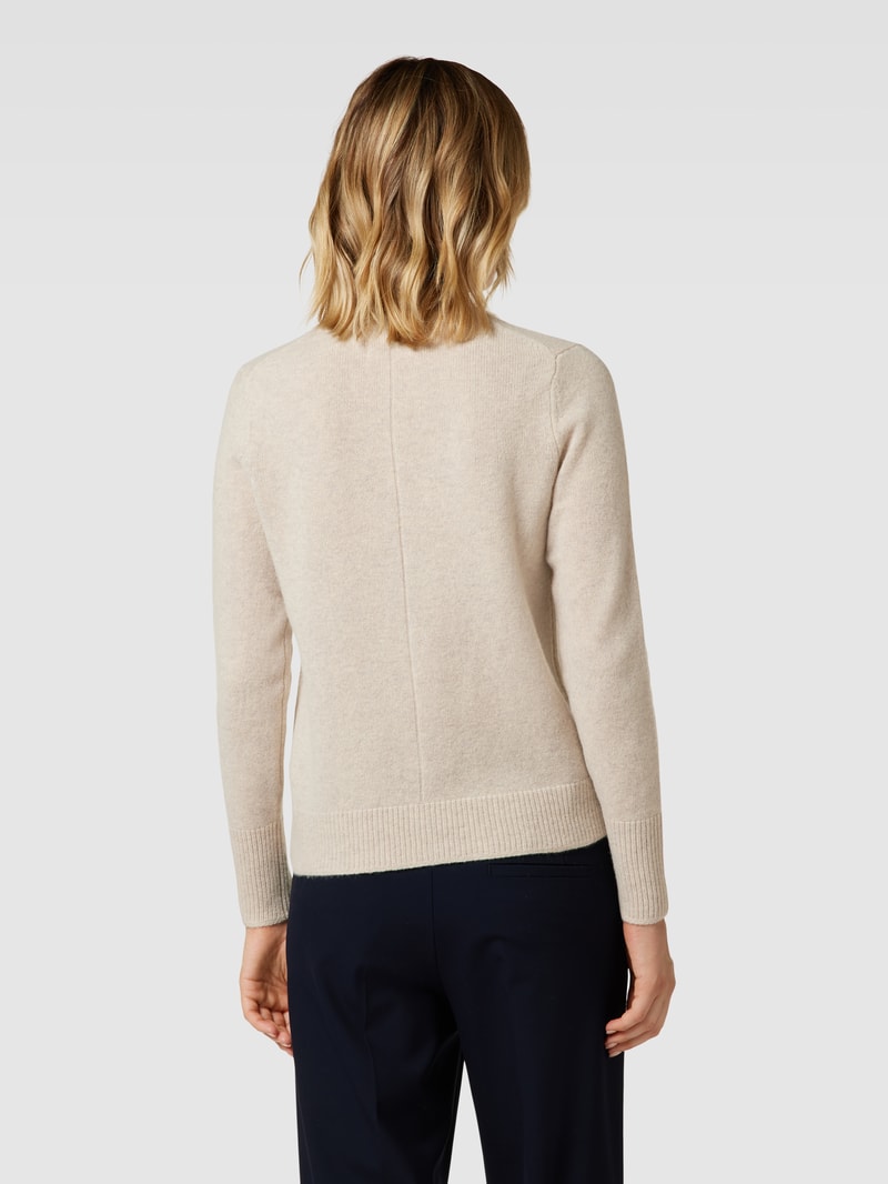 Strickjacke mit Knopfleiste und Eingrifftaschen in beige meliert