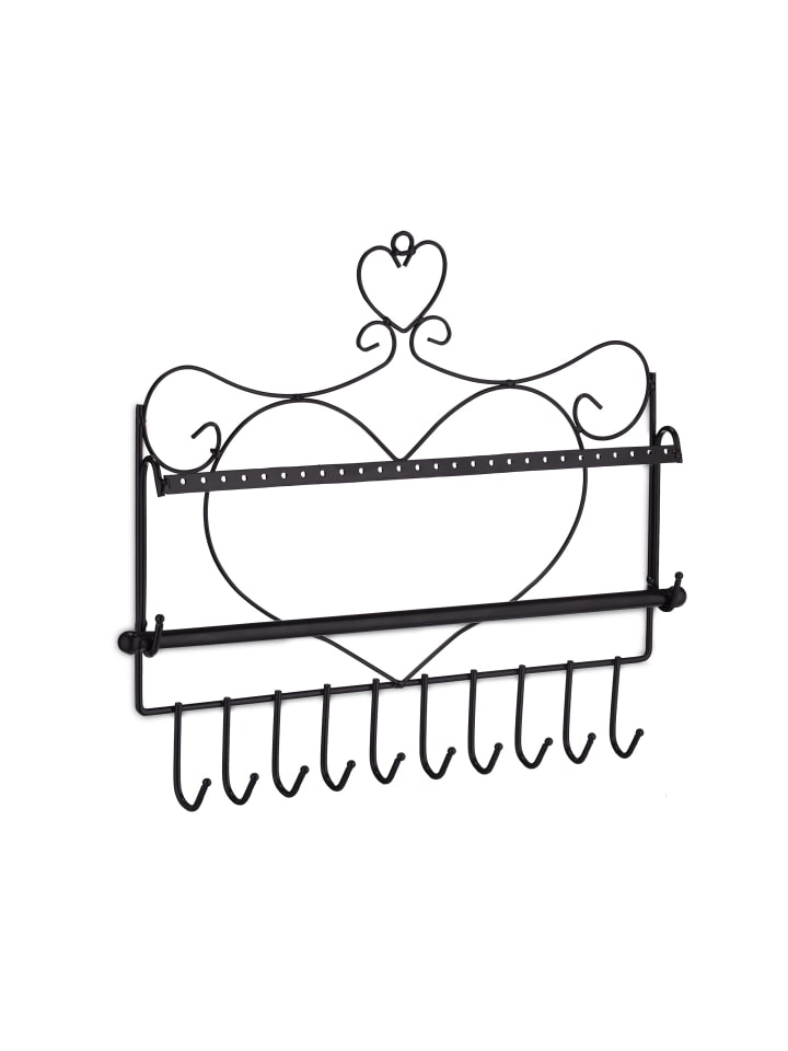 relaxdays Schmuckhalter in Schwarz - (B)36,5x (H)30 x (T)3,5 cm günstig kaufen onesize