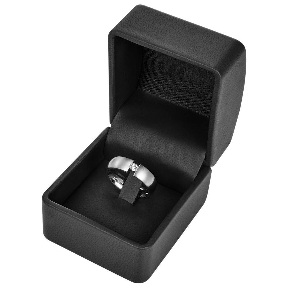 Trilani Bague de cristaux Swarovski Acier inoxydable Orné de cristaux Swarovski en Argent Bague