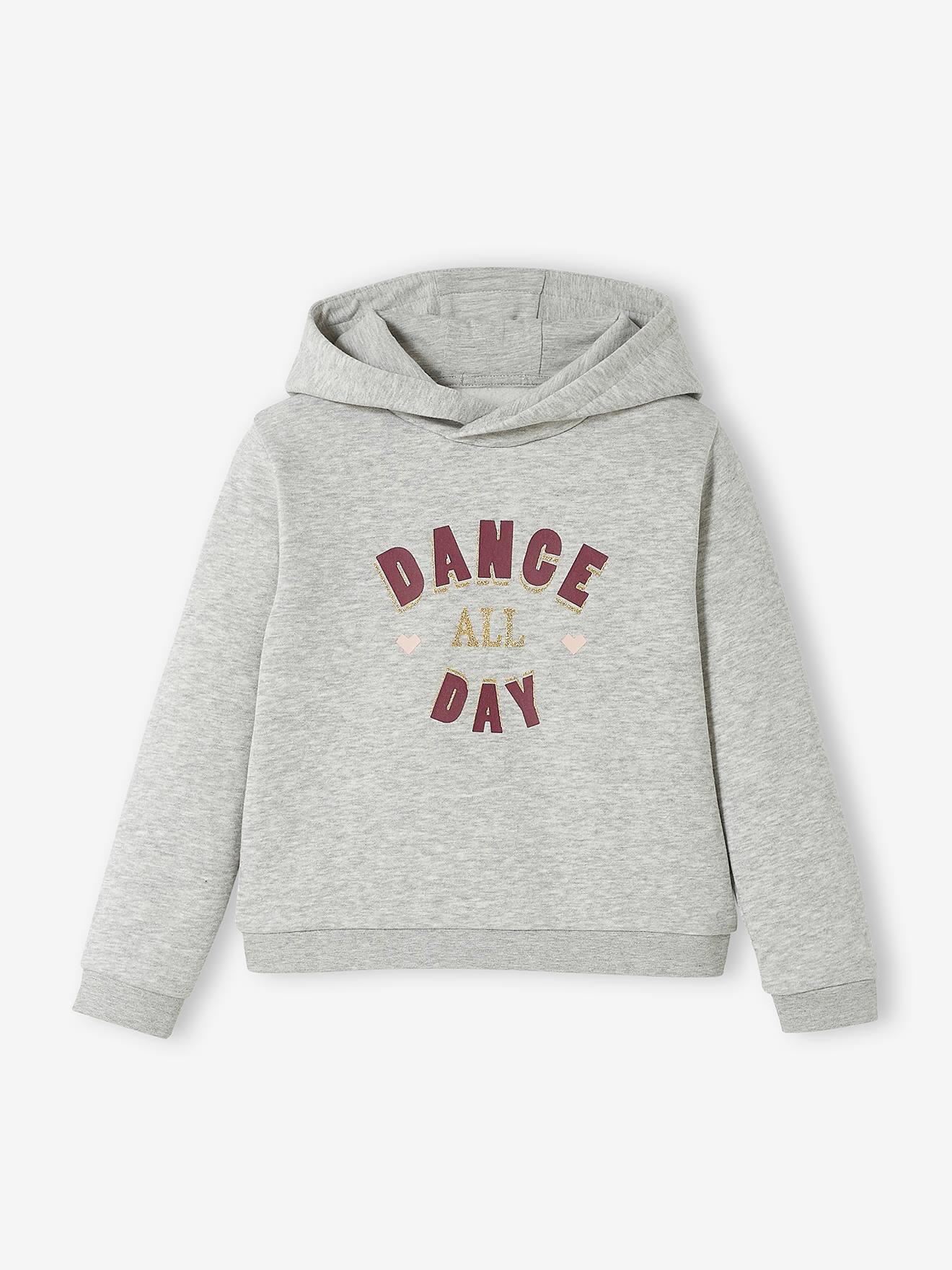 Ensemble sweat à capuche et jogging en molleton fille gris