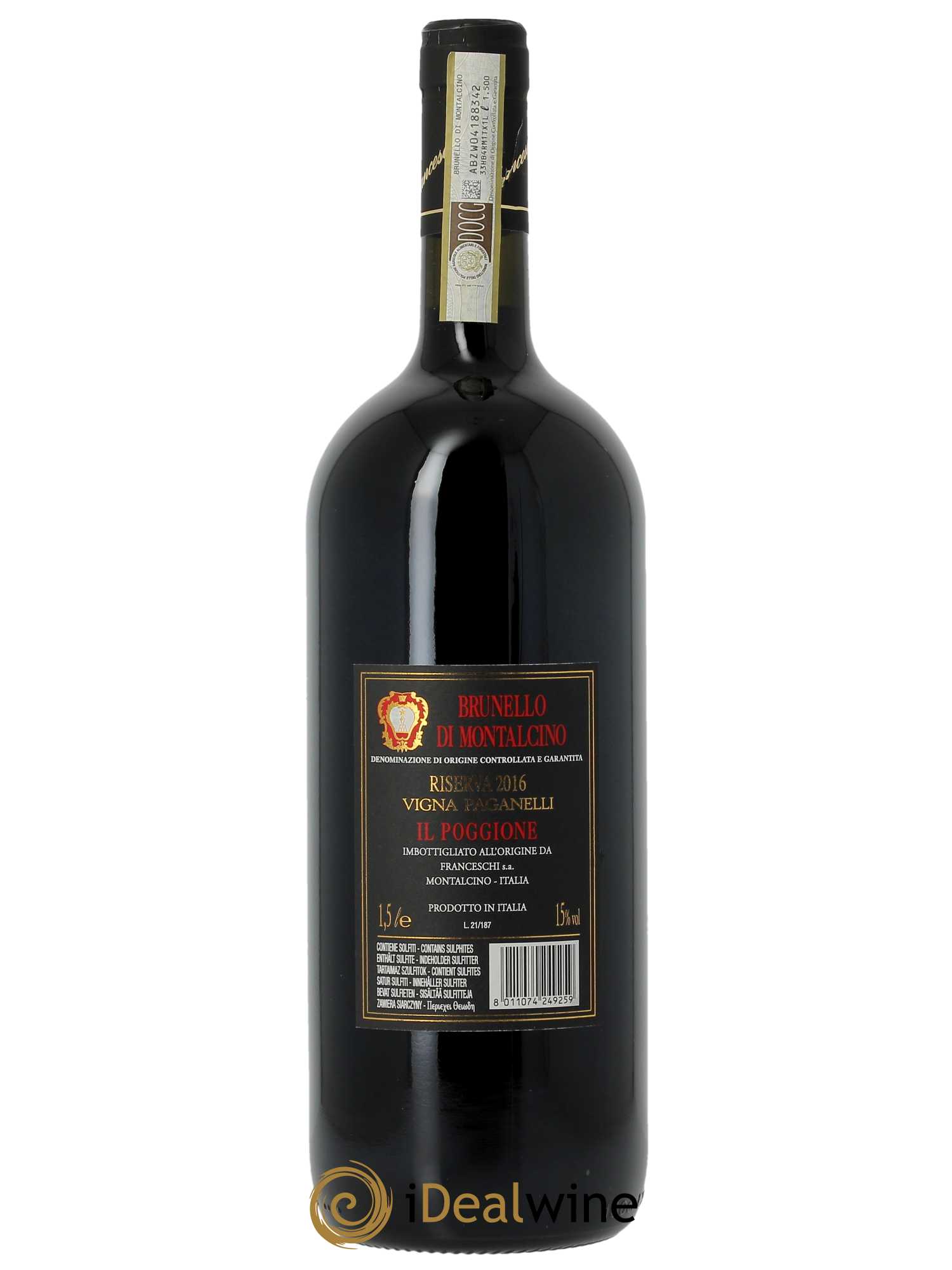 Brunello di Montalcino DOCG Il Poggione Riserva Vigna Paganelli Lavinio Franceschi  2016 - Lot de 1 Magnum