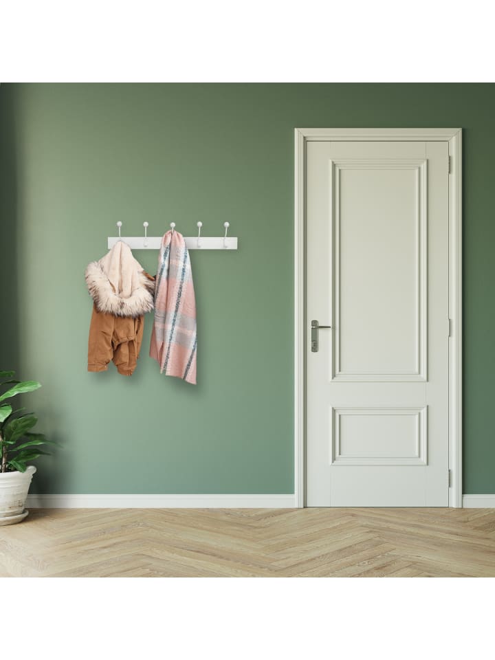relaxdays Garderobenleiste in Weiß - (B)65 x (H)14 x (T)7 cm günstig kaufen onesize