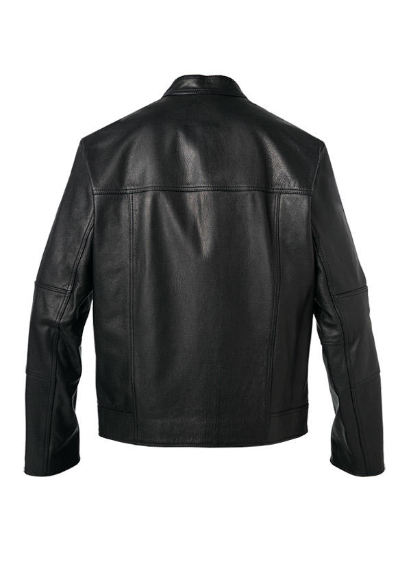 HUGO, Lederjacke, Ziegenleder, schwarz