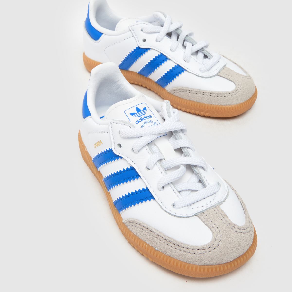 adidas fehér és kék samba és fiú kisgyermek cipők
