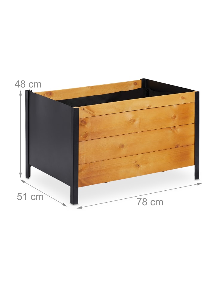relaxdays Hochbeet in Natur - (B)78 x (H)48 x (T)51 cm günstig kaufen onesize