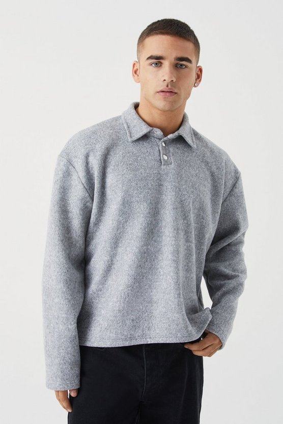 Kastiges Oversize Rugby-Sweatshirt