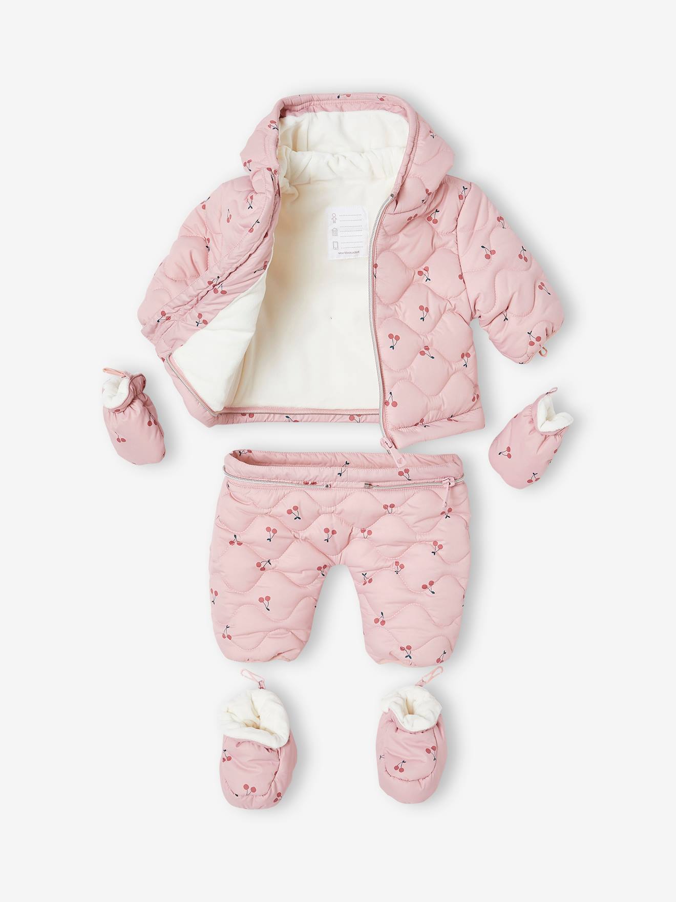 Vertbaudet 2-in-1 Baby Winter-Overall, Wattierung Recycling-Polyester - malve