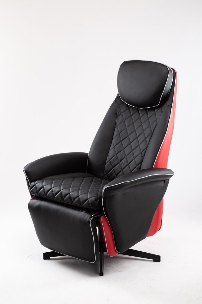 Happy Home Happy Home Elektrischer Massagesessel Relaxsessel HWP09-SCH schwarz/rot Lederoptik