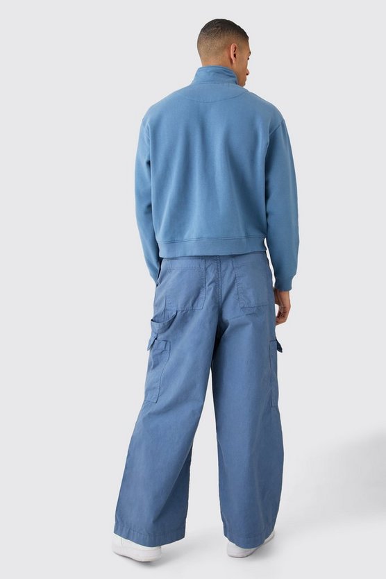 Kastiges Oversize Limited Sweatshirt mit 1/4 Reißverschluss