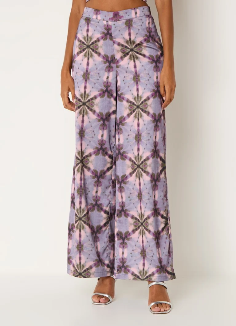 Refined Department Lucia high waist wide fit palazzo pants with print