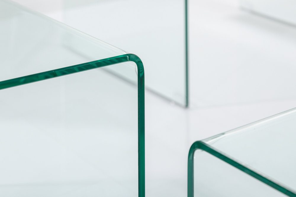 riess-ambiente Couchtisch FANTOME 60cm transparent (Set, 3-St), Wohnzimmer · Glas · eckig · Modern Design