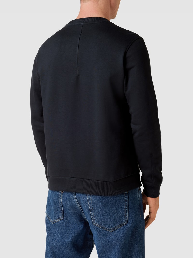 Sweatshirt mit Label-Stitching Modell 'Salbo' in marineblau