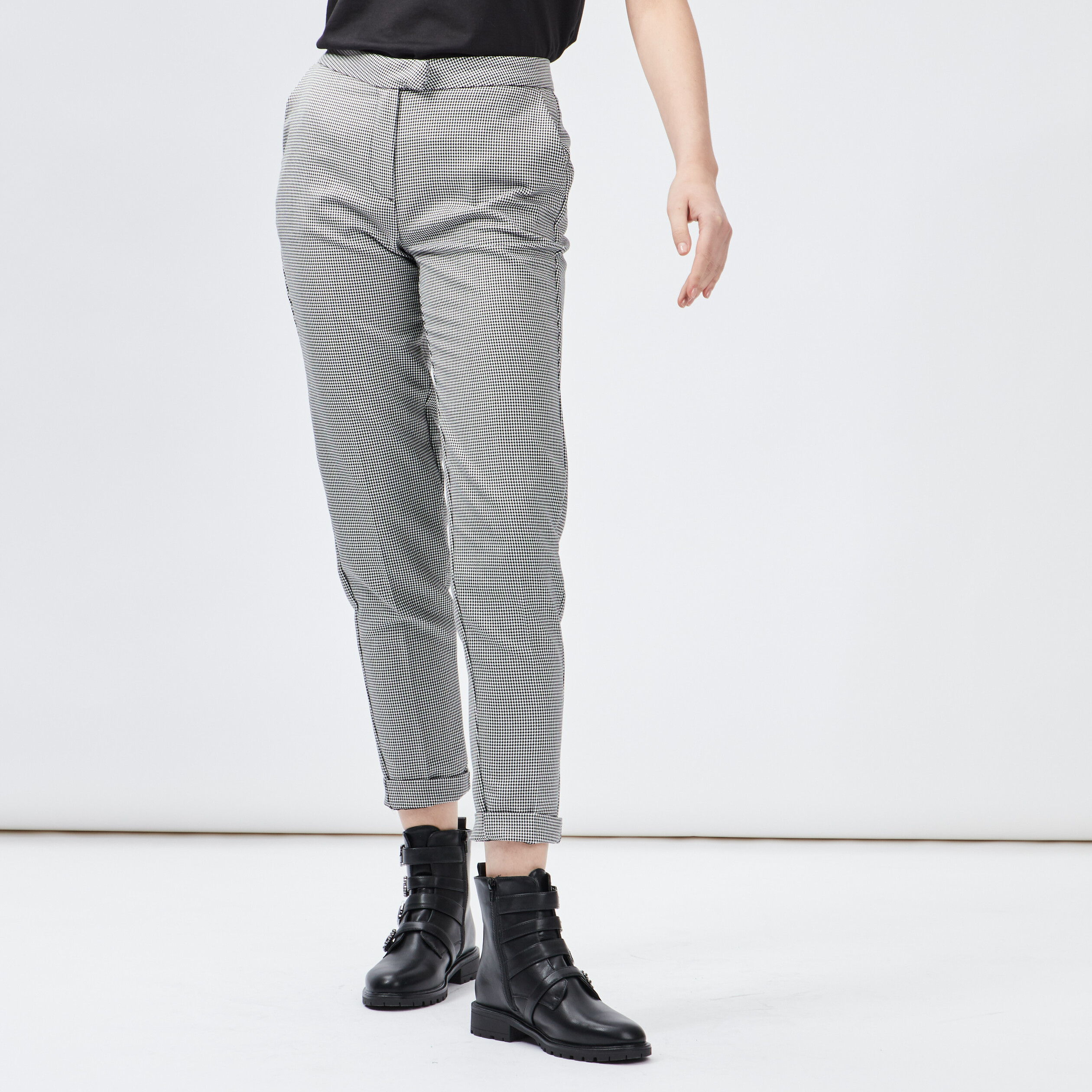 Pantalon droit à pinces blanc femme | La Halle