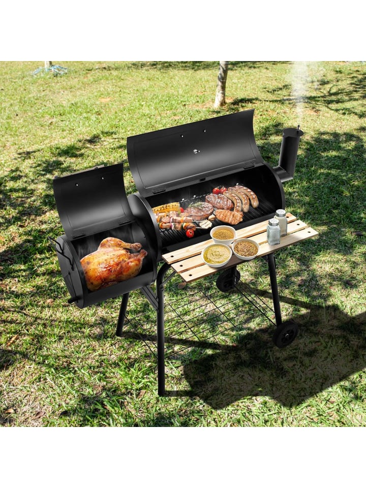 COSTWAY Holzkohlegrill mit Deckel in Schwarz günstig kaufen onesize