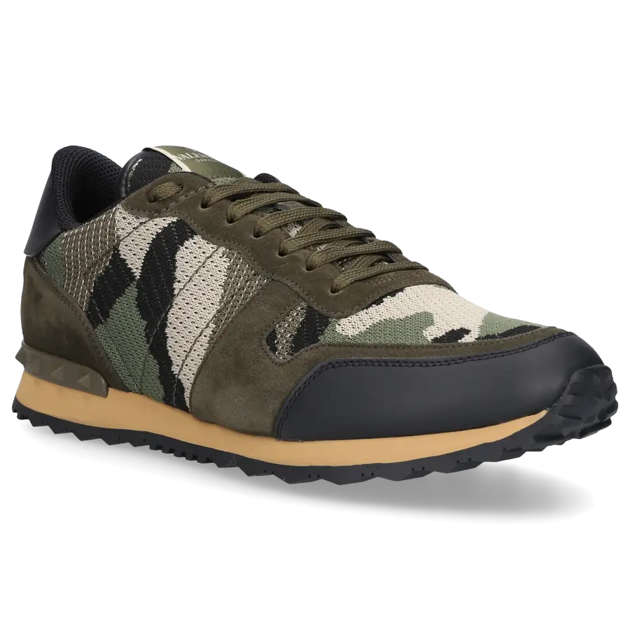 Valentino Garavani - Sneaker low ROCKRUNNER Veloursleder - grün