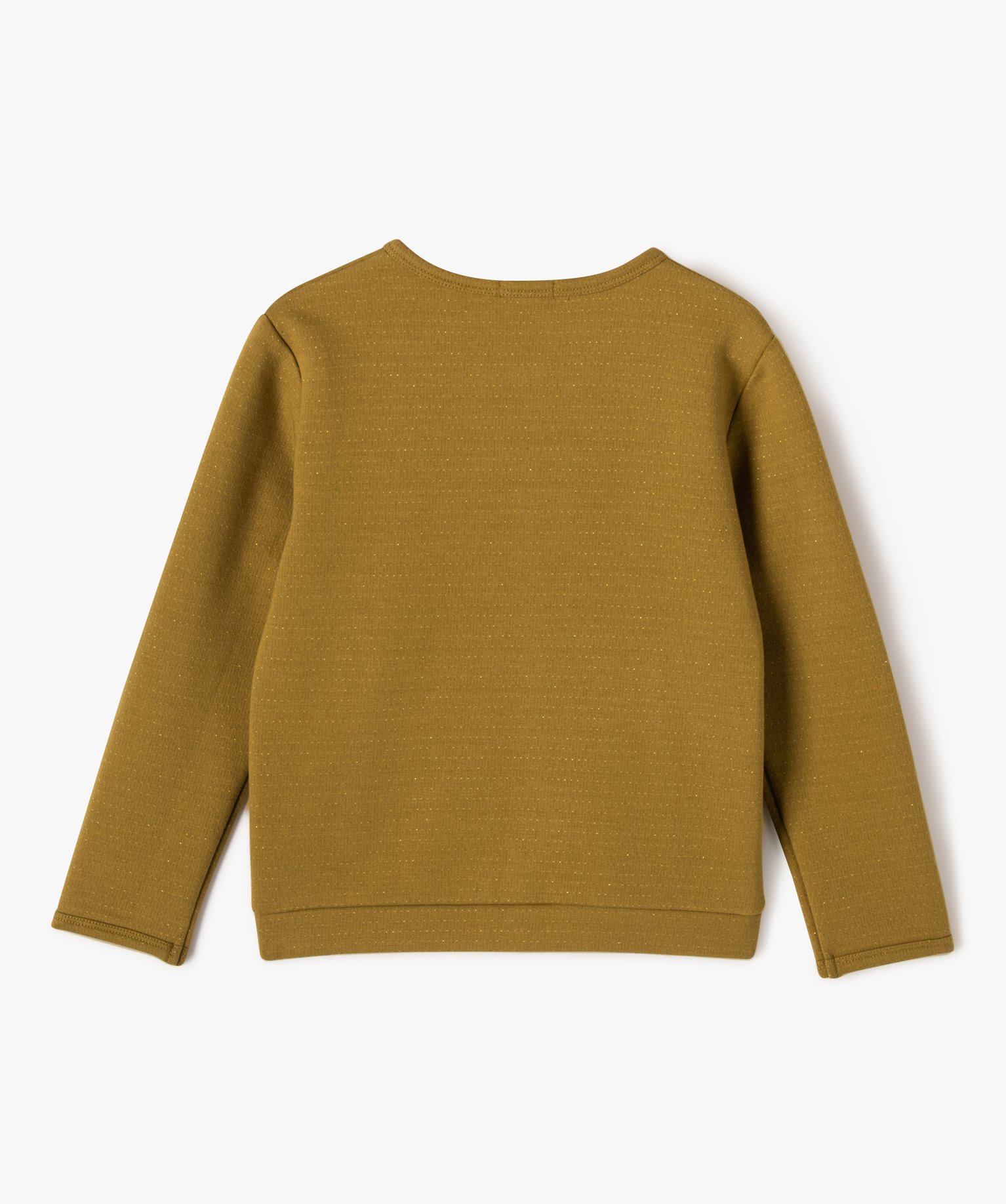 Sweat fille zippé à motifs pailletés vert | GEMO