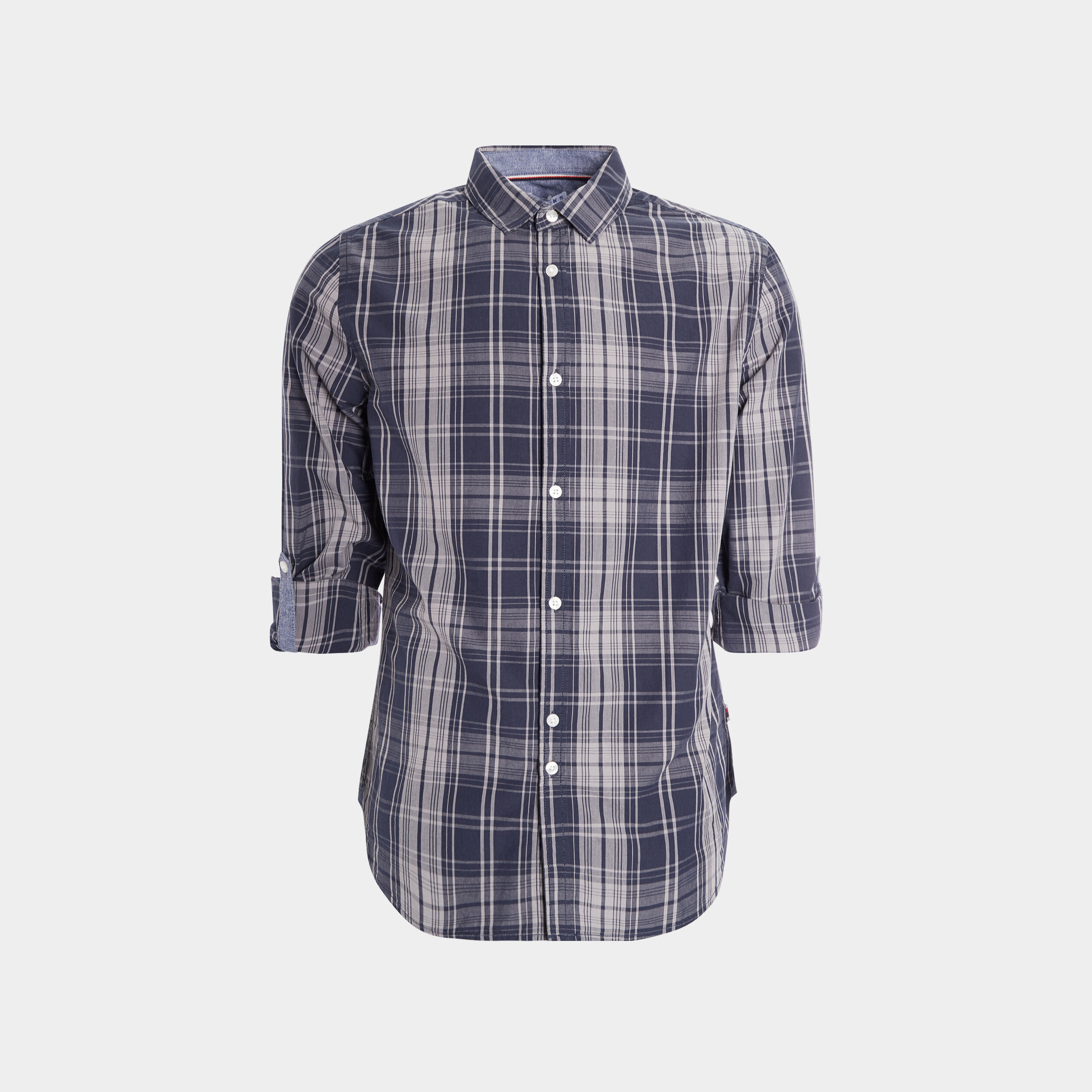 Chemise droite manches 3 4 gris homme | La Halle