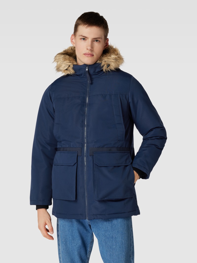 Parka mit Kunstfellbesatz Modell 'EWING' in dunkelblau
