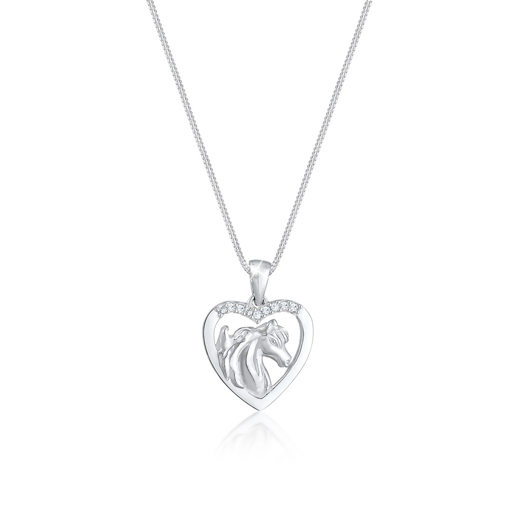 Nenalina Nenalina Collier Pferd Anhänger Kristalle 925 Silber collier