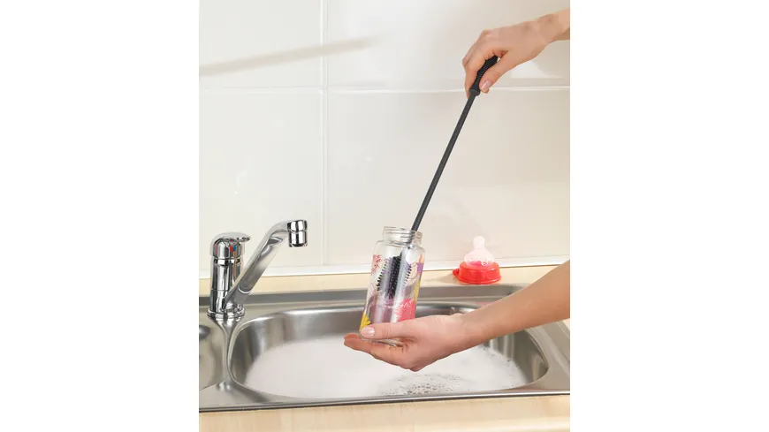 WENKO Silikon Flaschenbürste Sia 38cm Grau