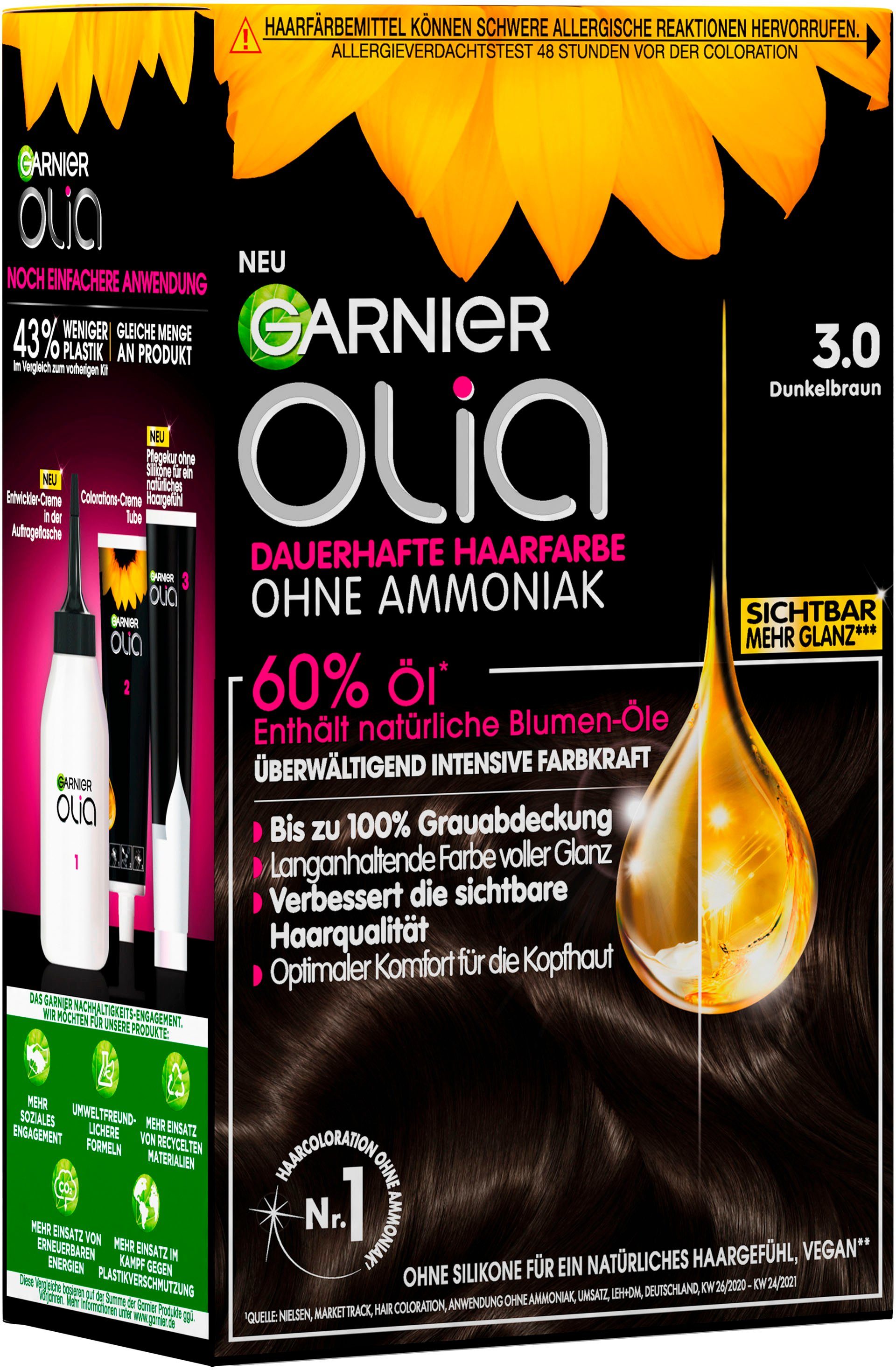 GARNIER Coloration Garnier Olia dauerhafte Haarfarbe, Set, 3-tlg., Ölbasis