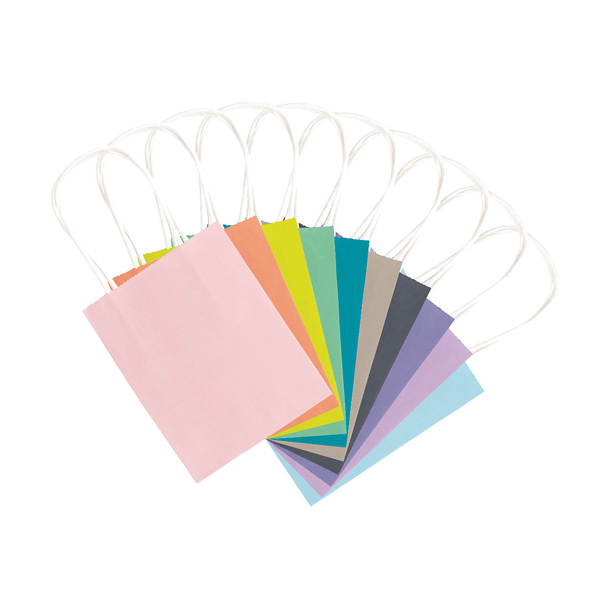 Papier-Geschenktüten 18 x 21 cm, 20 Stück farbig sortiert