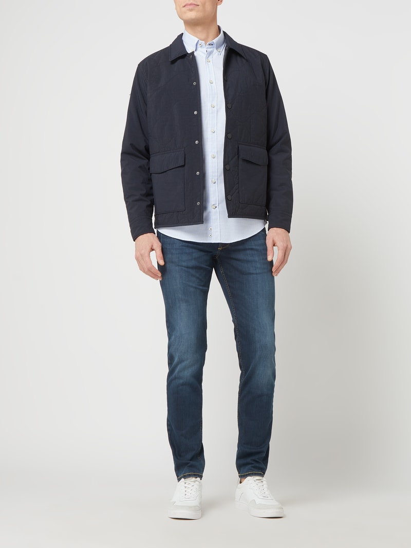 Regular Fit Freizeithemd mit Streifenmuster Modell 'All Season' in bleu