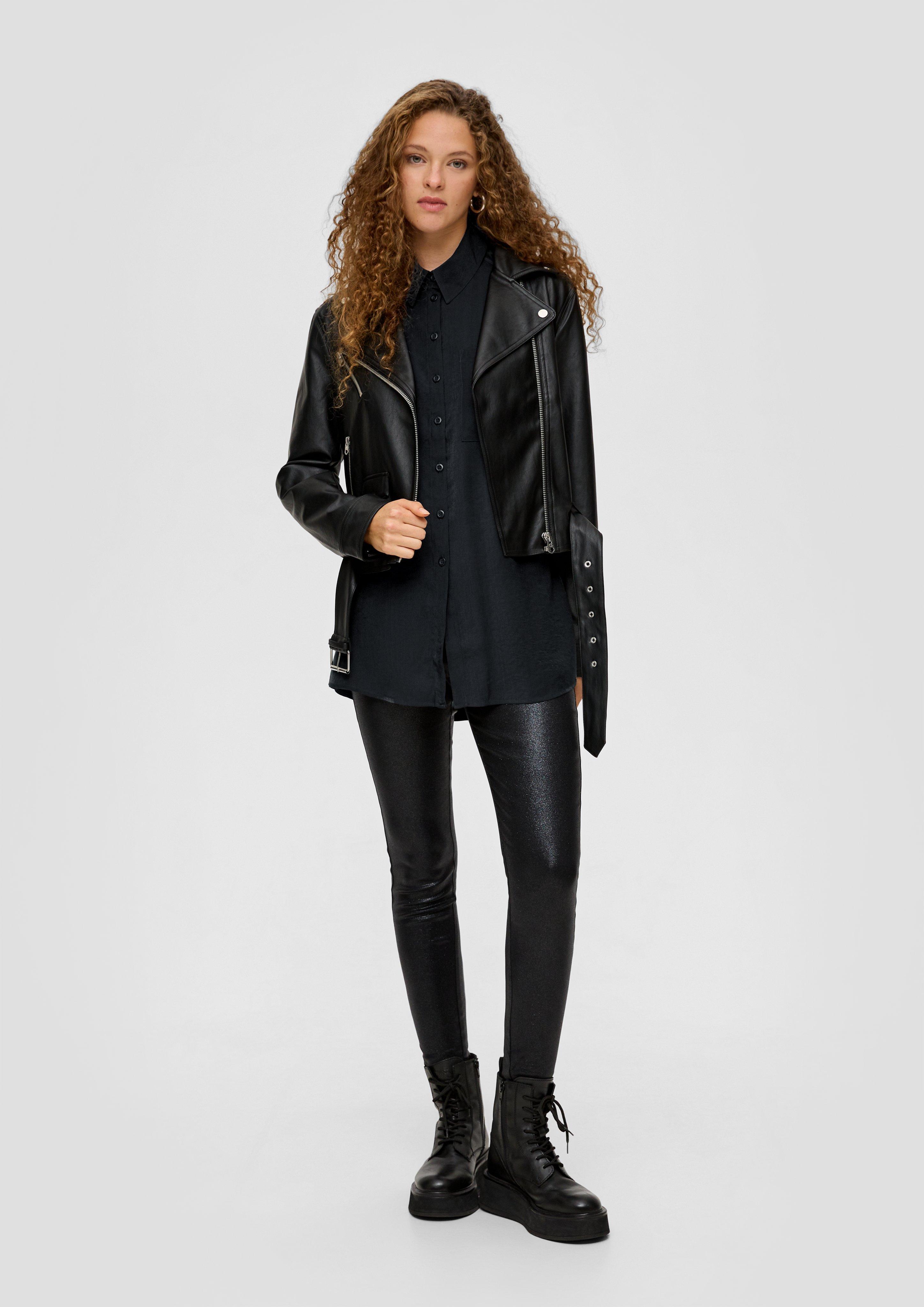 Schimmernde Hemdbluse aus Viskosemix  2124012-9999